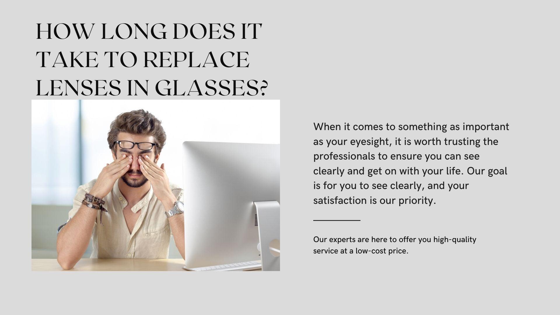 How much does it cost to replace lenses in glasses online